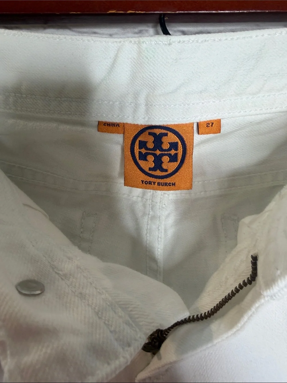Tory Burch White Distressed Bootcut Jeans Size 27 Excellent Condition